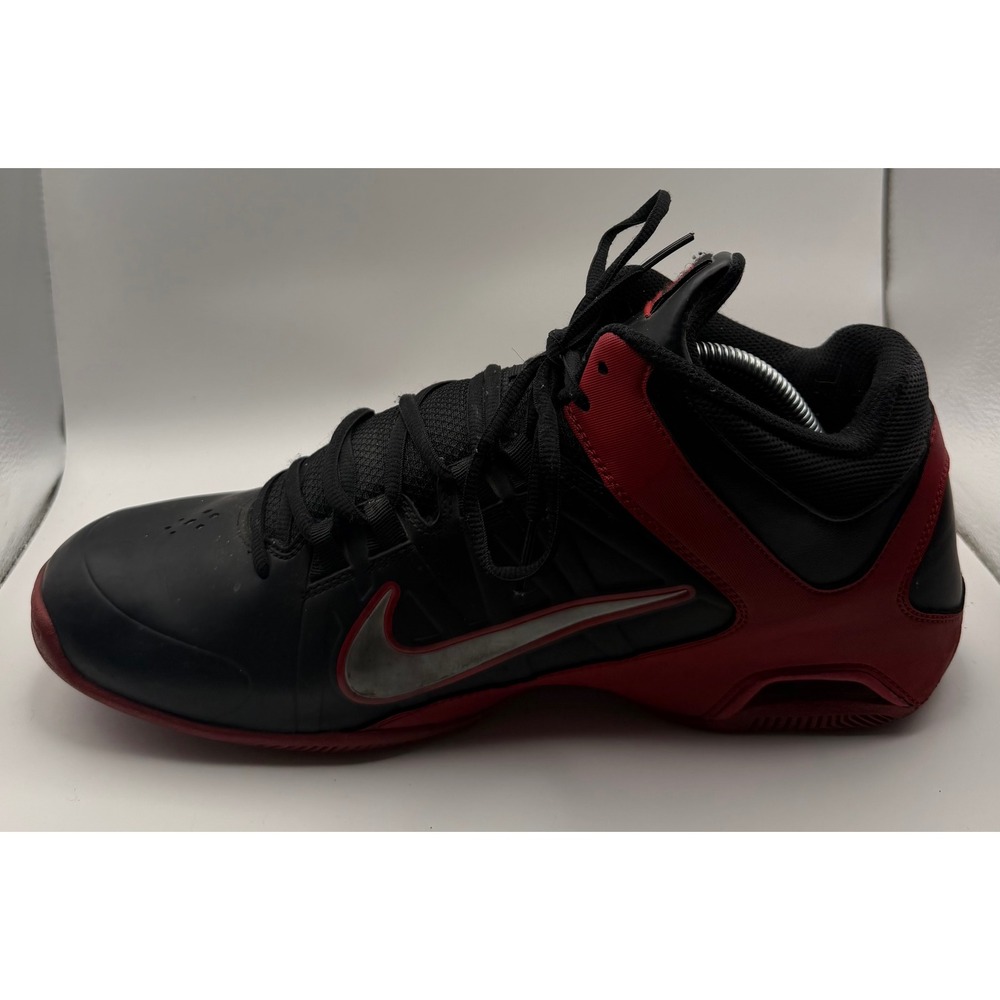 Nike Air Visi Pro IV Basketball Mens 12 Black Red Good 599556-003 High Top